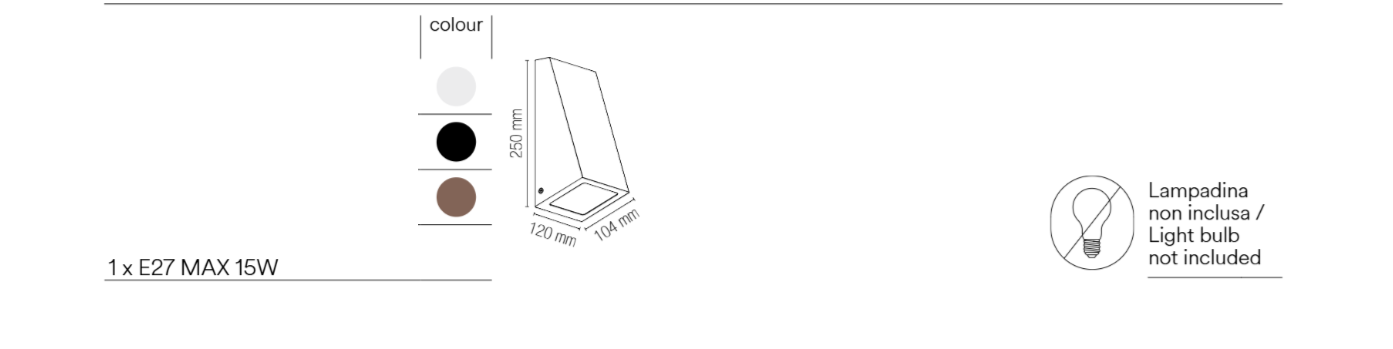 Applique in metallo in due misure e tre varianti di colore attacco GU10 - E27 IP44 POPUP Applique in metallo in due misure e tre varianti di colore attacco GU10 - E27 IP44 POPUP